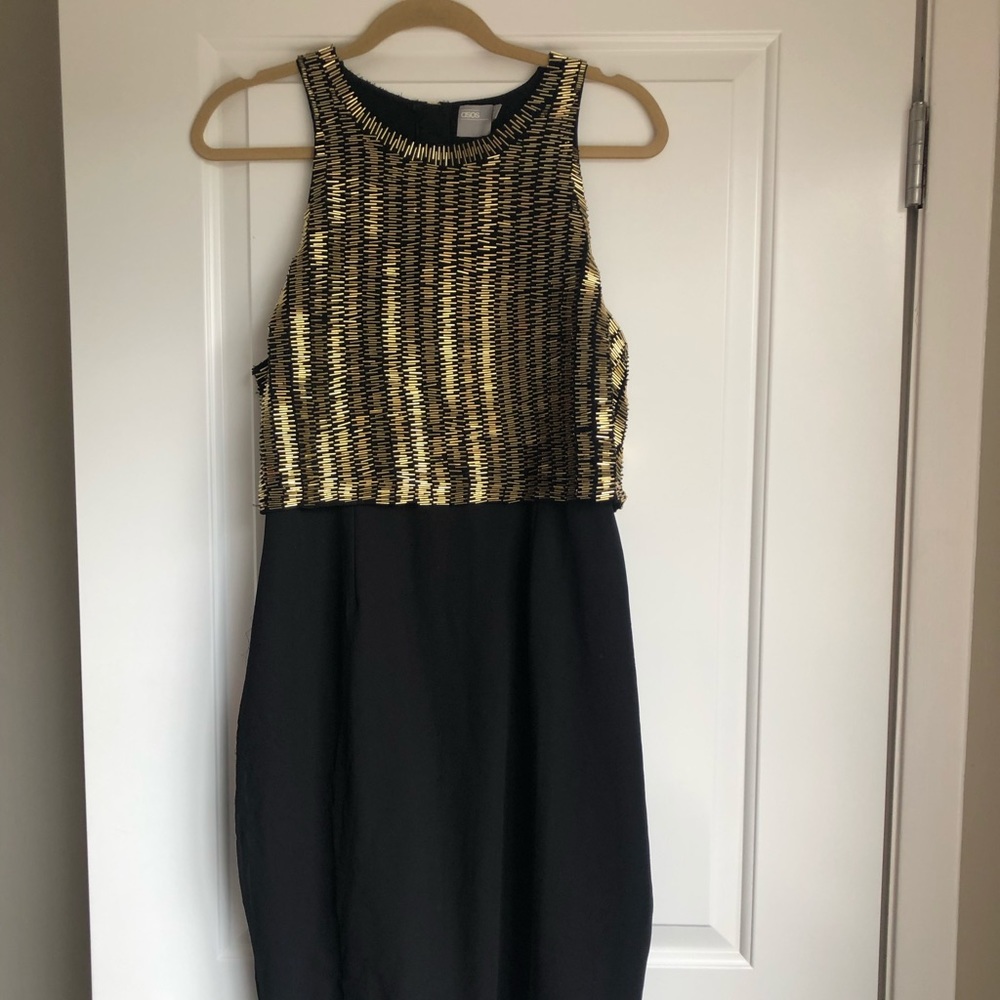 ASOS halter midi dress with beaded top